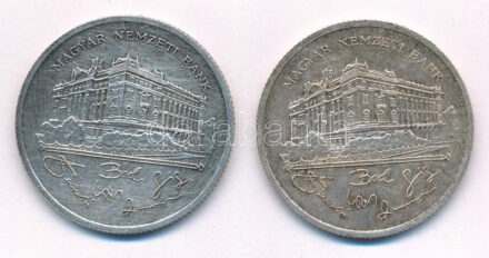 1992. 200Ft 'MNB' Ag (2x) T:2 patina Adamo F13