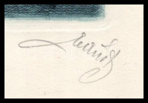 Robert Aust (1900-?): Bécs, Kaunitzgasse. Színes rézkarc, papír, jelzett, 18,5x15 cm - Image 3