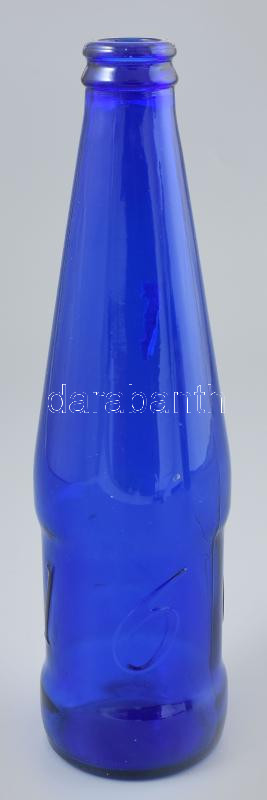 Kék üveg sörös palack, 1664 felirattal, szép állapotban, m: 22 cm
