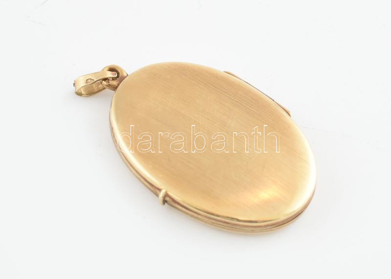 Arany (Au/14k) fényképtartós medál, jelzett, 3,5x2,3cm, bruttó: 6,2g - Image 3
