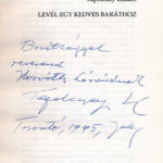 Tapolczay Lukács: Levél egy kedves baráthoz. Toronto, 1994, szerzői magánkiadás. Emigráns kiadás. Kiadói papírkötés, néhány szamárfüles lappal. A szerző által DEDIKÁLT példány! - Image 2