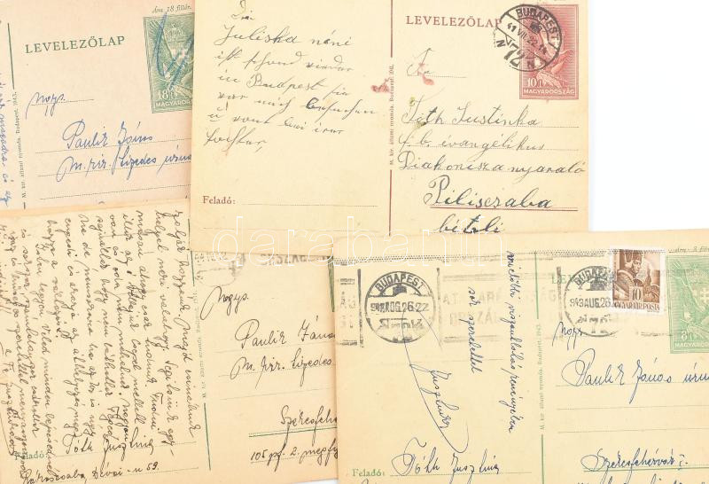 cca 1939-1945 30 db II. világháborús tábori posta levelezőlap, közte német cenzori bélyegzések, ill. kézzel rajzolt vöröskeresztes lap is - Image 2
