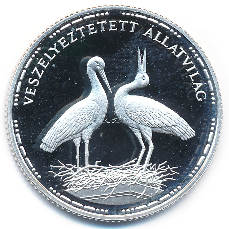 1992. 200Ft Ag 'Veszélyeztetett állatvilág - Fehér gólya' T:PP Adamo EM126