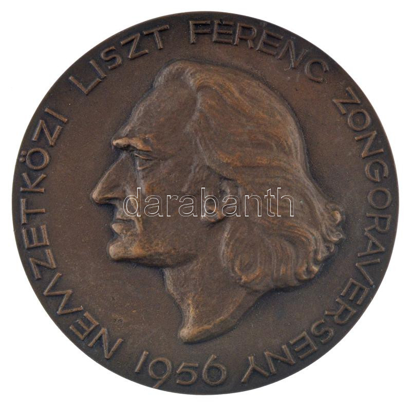 1956. 'Nemzetközi Liszt Ferenc zongoraverseny 1956 / Budapest 1956' kétoldalas bronz emlékérem (88mm) T:1-