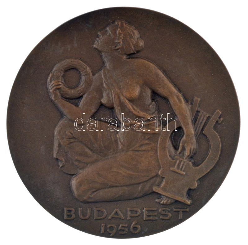 1956. 'Nemzetközi Liszt Ferenc zongoraverseny 1956 / Budapest 1956' kétoldalas bronz emlékérem (88mm) T:1- - Image 2