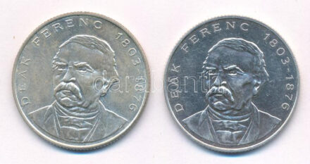 1994. 200Ft Ag 'Deák' (2db) T:1-,2 patina Adamo F13