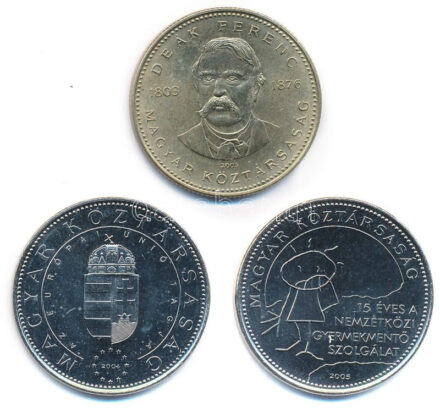 2003. 20Ft 'Deák' + 2004. 50Ft 'Európai Unió' + 2005. 50Ft 'Gyermekmentő Szolgálat' T:1,1-