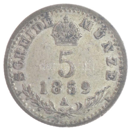 Ausztria 1859A 5kr Ag 'Ferenc József' T:2- patina Austria 1859A 5 Kreuzer Ag 'Franz Joseph' C:VF patina Krause KM#2197