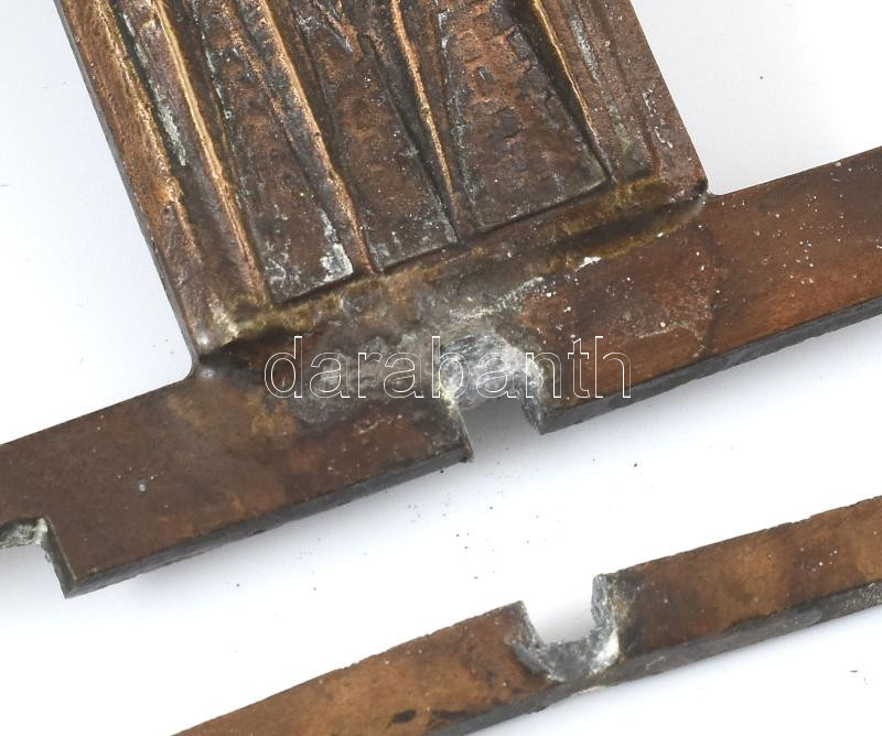 Retró réz gyertyatartó, jelzés nélkül, sérült, m: 16 cm - Image 2