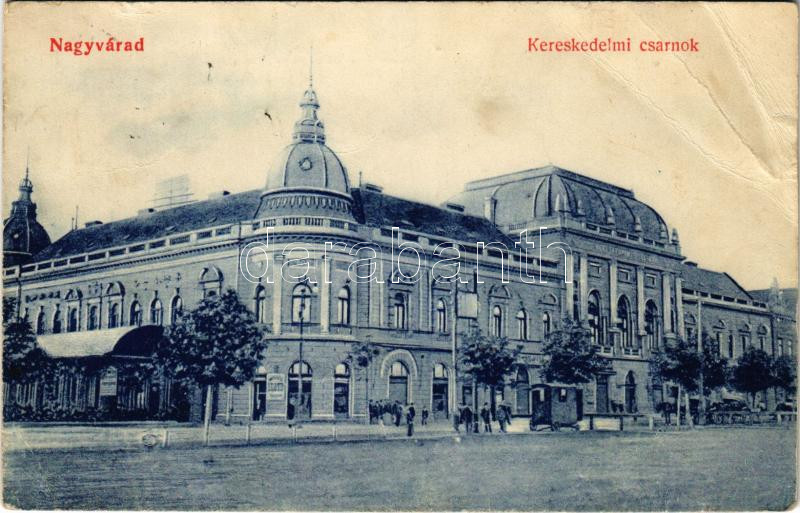 1910 Nagyvárad, Oradea; Kereskedelmi csarnok, üzletek / market hall, shops (EB)