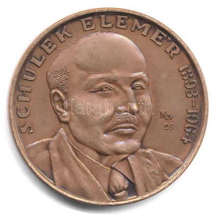 Kiss György (1943-) 1993. 'Schulek Elemér / Magyar Gyógyszerészeti Kongresszus' kétoldalas bronz emlékérem (42,5mm) T:1-