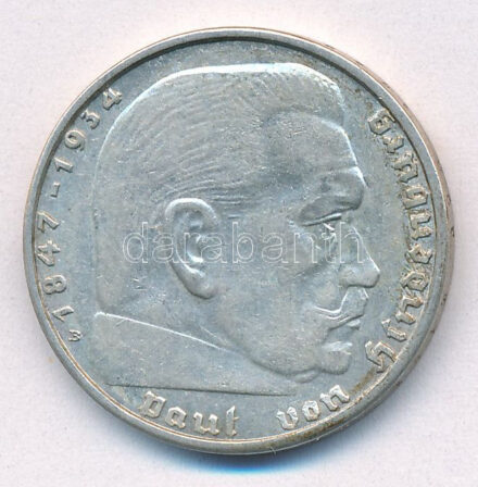 Német Harmadik Birodalom 1938B 2M Ag 'Hindenburg' T:2,2- patina German Third Reich 1938B 2 Reichsmark Ag 'Hindenburg' C:XF,VF patina Krause KM#93