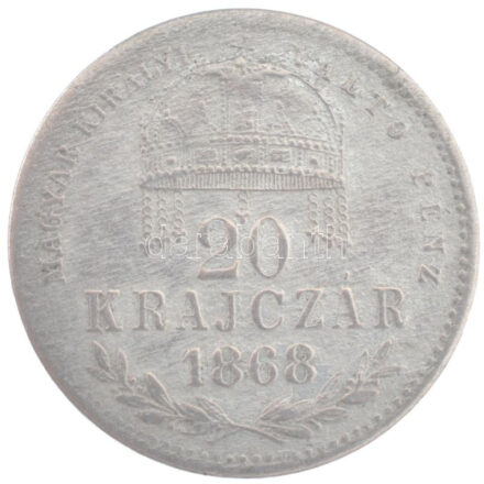 1868KB 20kr Ag 'Magyar Királyi Váltó Pénz' T:2- Adamo M11.1