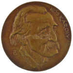 Tőrös Gábor (1934-2021) DN 'Kós Károly' öntött bronz emlékérem (135mm) T:1- hátoldalán furat