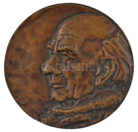 DN 'Illyés Gyula / Hű nevelőim...' kétoldalas bronz emlékérem (95mm) T:1-