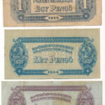 1944. 1P + 2P + 5P 'A Vöröshadsereg Parancsnoksága' T:III folt - Image 2