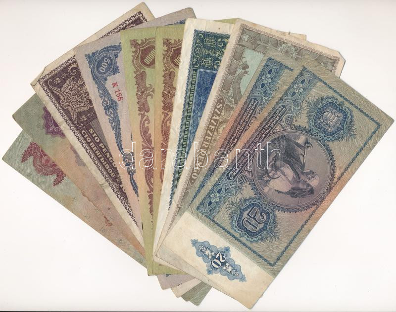 10db-os inflációs pengő bankjegy tétel, közte 1932. 50P 'D 146 044000' T:III közte folt, kis szakadás - Image 2