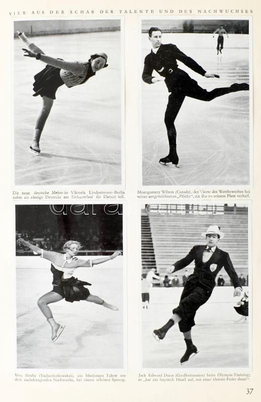 Olympia 1936. Die Olympischen Winterspiele vorschau auf Berlin. Band I-II. A berlini olimpia gyűjtőalbumai, két kötet, sok beragasztott képpel (nem teljes). Német nyelven. Kiadói aranyozott, festett egészvászon-kötésben, jó állapotban. - Image 4
