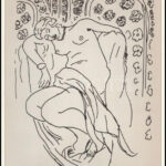 Olvashatatlan jelzéssel: Akt kertben, nyomat, paszpartuban, 22×16 cm - Image 2