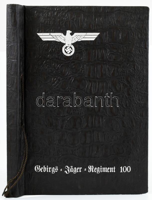 cca 1938 Wehrdienst - Ehrendienst. Erinnerungen an meine Dienstzeit. Gebirgs-Jäger-Regiment 100. Katonai szolgálatért adományozott német emlékalbum, Gebirgsjäger-Regiments (hegyivadász-ezred) tagja számára. Fekete-fehér fotókkal, üres, - Image 4