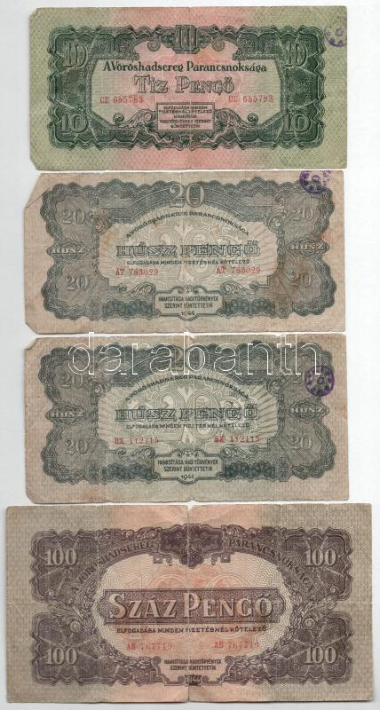 9 darabos vegyes magyar és külföldi bankjegy és érme tétel, közte 10Ft 1969, 1944. 20P 'A Vöröshadsereg parancsnoksága', Lengyelország 1982. 100Zł T:III-III-,2- - Image 3