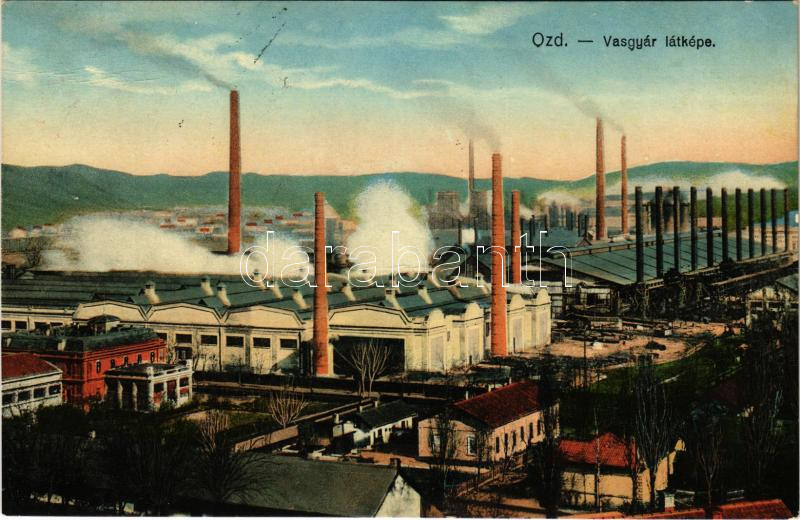 1928 Ózd, Vasgyár látképe