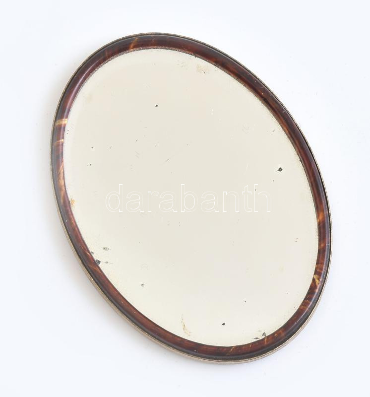 cca 1935 Spanyol polgárháborús kézi tükör, katona képével 8 cm - Image 2