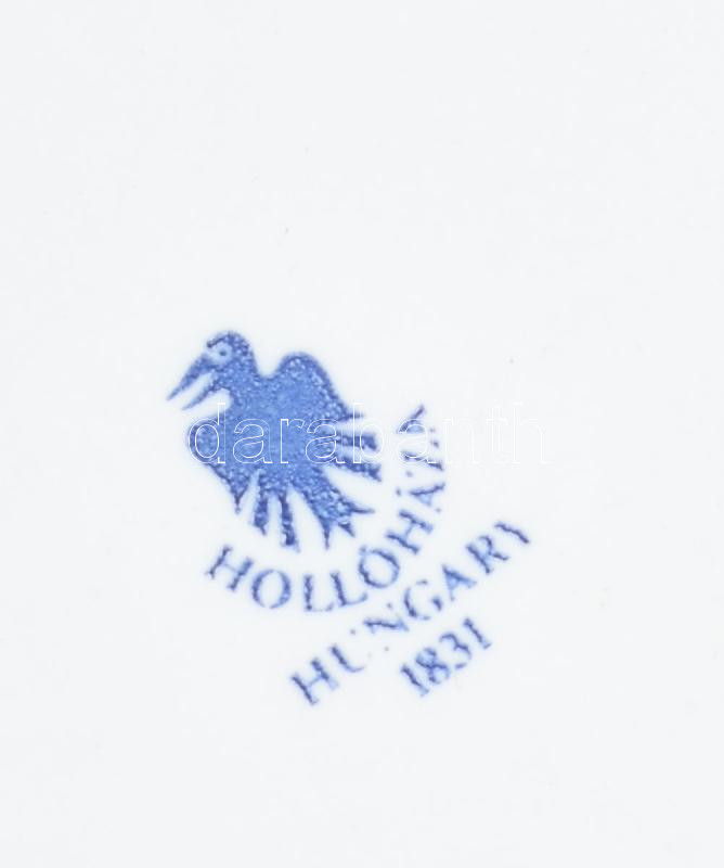Hollóházi porcelán plakett 50 éves párttagsági évforduló. Kézzel festett, jelzett, hibátlan, díszdobozban d: 6 cm - Image 2