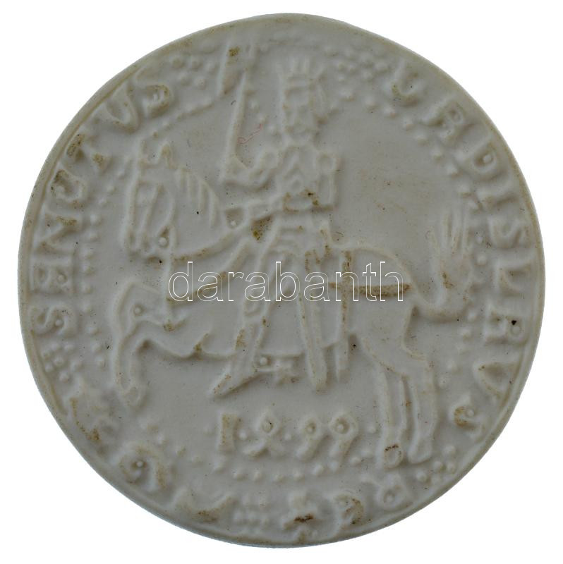 1999. 'Szent László' kétoldalas, bisquit porcelán jubileumi emlékérem (40mm) T:1- - Image 2