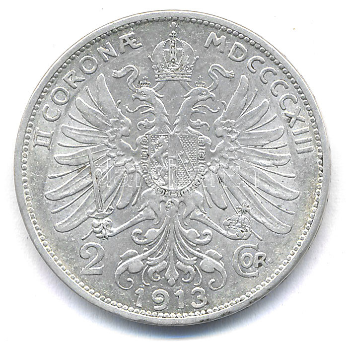 Ausztria 1913. 2K Ag 'Ferenc József' T:2 Austria 1913. 2 Corona Ag 'Franz Joseph' C:XF Krause KM#2821 - Image 2