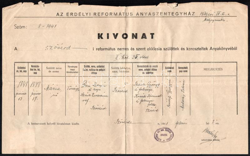 1941 10 db vegyes okmány - Image 2