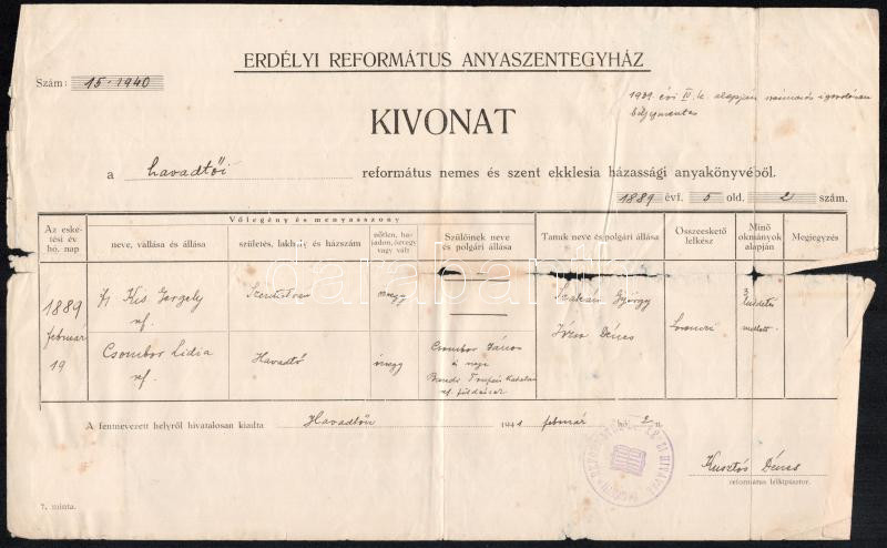 1941 10 db vegyes okmány - Image 3