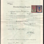 1921-1923 5 db okmány osztrák illetékbélyegekkel - Image 2