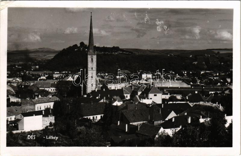 1940 Dés, Dej; látkép / general view + '1940 Dés visszatért' So. Stpl. (EK)