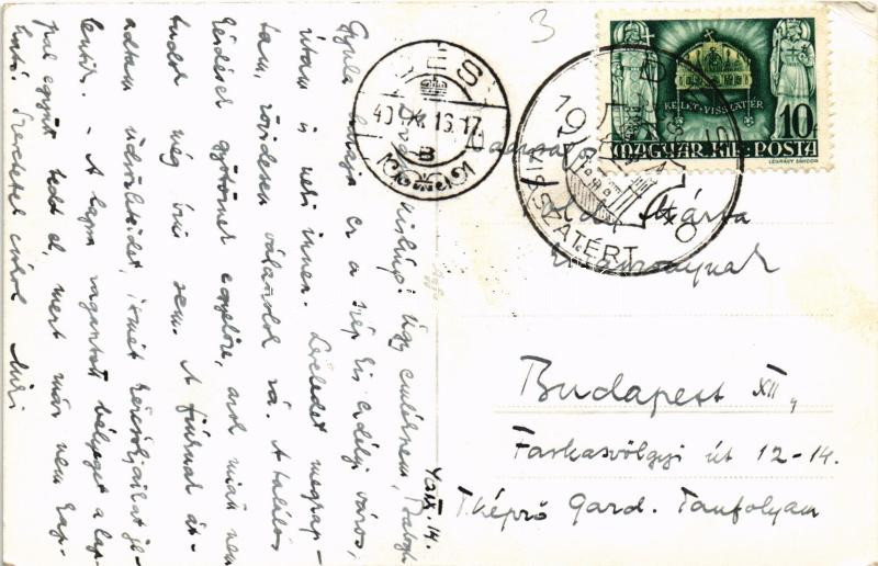 1940 Dés, Dej; látkép / general view + '1940 Dés visszatért' So. Stpl. (EK) - Image 2