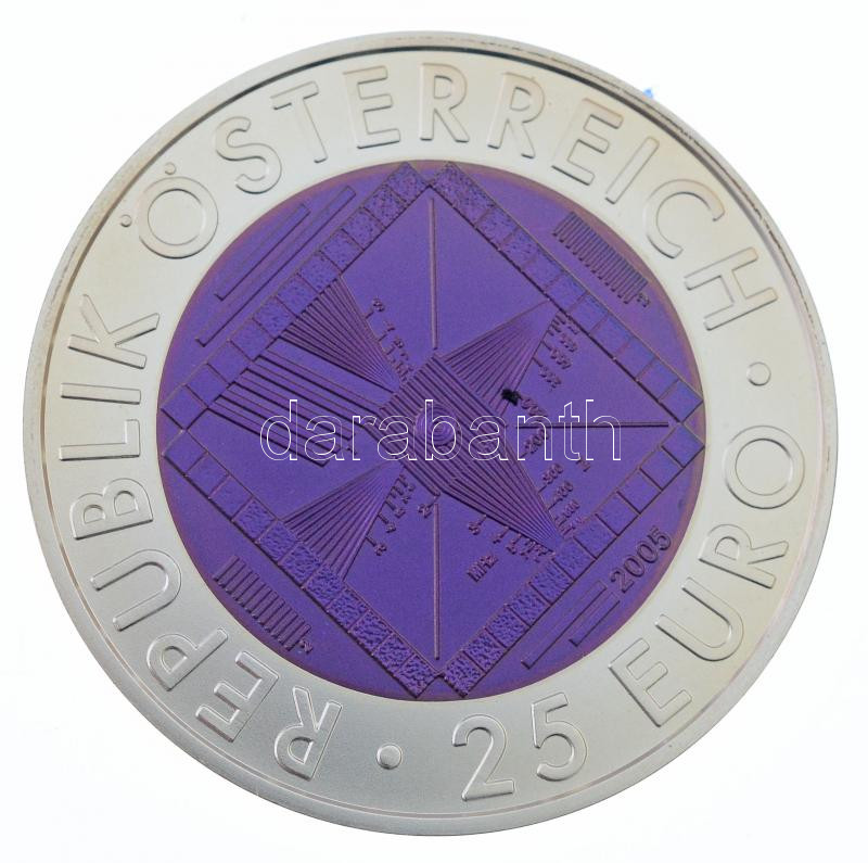 Ausztria 2005. 25E Ag-Nb '50 éves a televíziózás' T:BU kis patina Austria 2005. 25 Euro Ag-Nb '50 Years of Television' C:BU small patina Krause KM# 3119 - Image 2