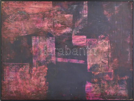 Nagy Gábor György (1966-): Aktuális 2, 1990-91. Olaj, karton, farostra kasírozva, jelzett és datált a hátoldalán. Keretben. 60x80 cm