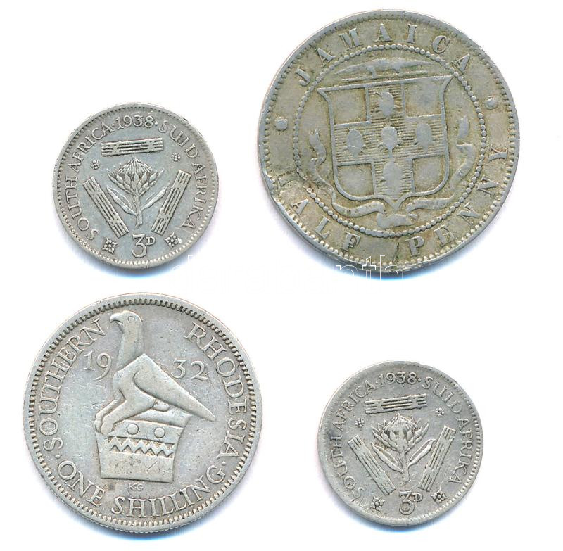 Jamaika 1897. 1/2p Ag + Dél-Rhodézia 1932. 1Sh Ag + Dél- Afrika 1938. 3p Ag T:2-,3 repedés Jamaica 1897. 1/2 Penny Ag + Sotuh Rhodesia 1932. 1 Shilling Ag + South Africa 1938. 3 Pence Ag C:VF,F cracked - Image 2