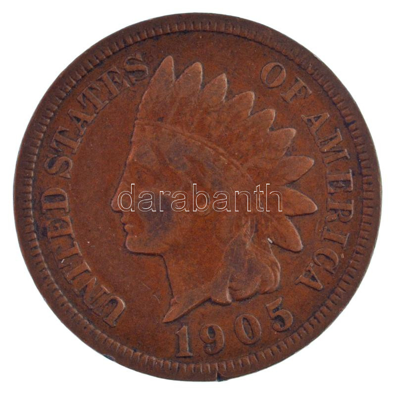 Amerikai Egyesült Államok 1905. 1c bronz 'Indián fej' T:2,2- USA 1905. 1c bronze 'indian head' C:XF,VF Krause KM# 90a