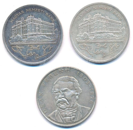 1992. 200Ft Ag 'MNB' (2x) + 1994. 200Ft 'Deák' T:2 Adamo F13, F13.1