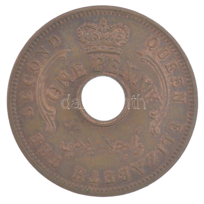 Nigéria 1959. 1p bronz T:1-,2 kis ph Nigeria 1959. 1 Penny bronze C:AU,XF small edge error Krause KM#2 - Image 2