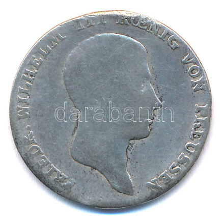 Német Államok / Poroszország 1817D 1/6 Tallér Ag 'III. Frigyes Vilmos' Düsseldorf (5,05g) T:3 patina German States / Prussia 1817D 1/6 Thaler Ag 'Friedrich Wilhelm III' Düsseldorf (5,05g) C:F patina Krause KM#385