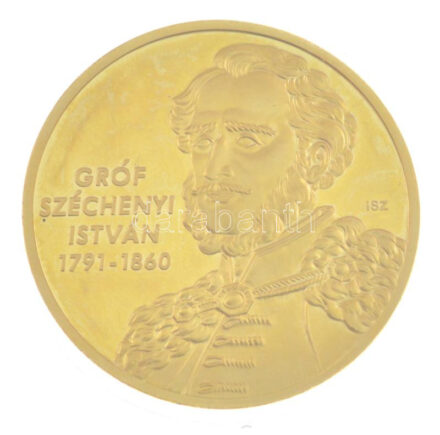 ifj. Szlávics László (1959-) 2011. 'Nagy Magyarok / gróf Széchenyi István' aranyozott Cu emlékérem (40mm) T:PP
