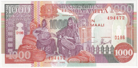 Szomália 1996. 1000Sh 'D196 494472 ' T:I- Somalia 1996. 1000 Shilin 'D196 494472' C:AU Krause 37