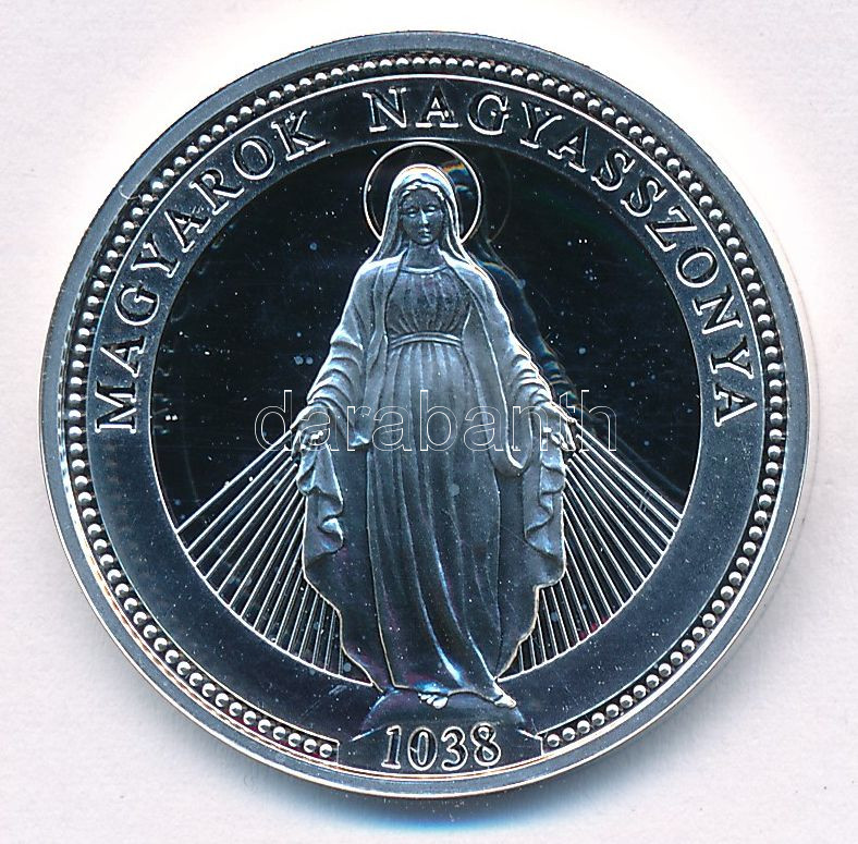 DN 'Magyarok Nagyasszonya' peremen jelzett Ag emlékérem (10,00g/0.999/30mm) T:PP ND 'Patrona Hungariae' hallmarked Ag commemorative medallion (10,00/0.999/30mm) C:PP