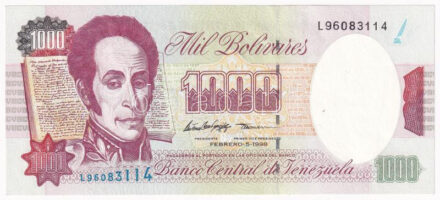 Venezuela 1998. 1000B 'L96083114' T:I Venezuela 1998. 1000 Bolivares 'L96083114' C:UNC Krause 76d