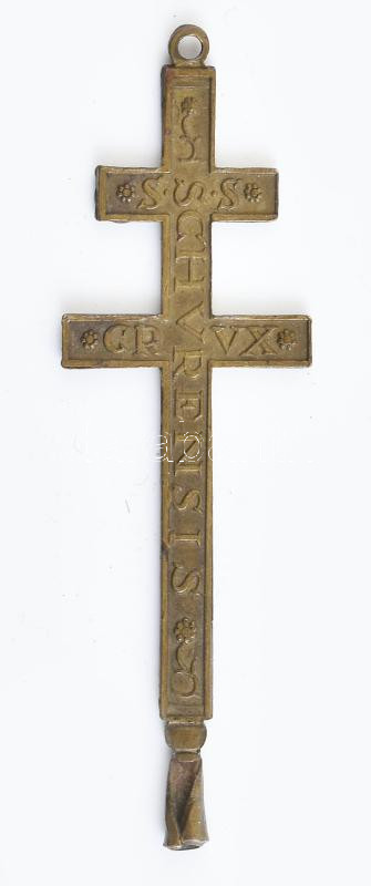 'Schurensis Crux' Scheiern kolostor Németország XIX. sz. bronz kereszt 6 cm - Image 2
