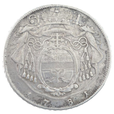 Osztrák Államok / Salzburg 1781M Tallér Ag 'Hieronymus' (27,55g) T:2- fülhely, patina / Austrian States / Salzburg 1781M Thaler Ag 'Hieronymus' (27,55g) C:VF ear mark, patina Krause KM#465