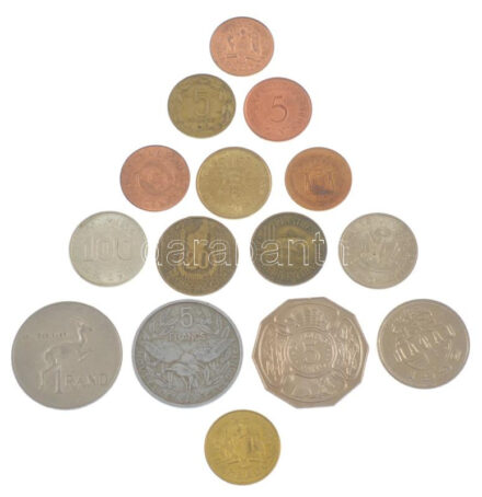 15xklf jórészt ázsiai és afrikai érme, közte Barbados, Mauritius, Bhután, Kamerun T:1-2 15xdiff mostly asian and african coins, among Barbados, Mauritius, Bhutan, Kamerun C:UNC-XF