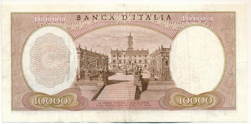 Olaszország 1966. 10.000L 'P0272 098347', 'Michelangelo' T:III apró szakadás Italy 1966. 10.000 Lire 'P0272 098347', 'Michelangelo' C:F tiny tear Krause P#97 - Image 2